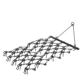 Drag Harrow, 4 x 4 ft Durable Chain Harrow with 69 Sharp Teeth, Suitable for ATV UTV Tractor, Ideal for Soil Preparation, Seeding