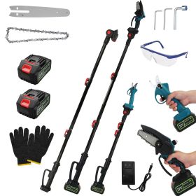 4 in 1 Cordless Pruning Shear and Electric Chainsaw With Max 5.5FT Extension Poles 4'/6' Pole Saw SK5 Blade Brushless Pruning Shear With 2Pcs 3.0