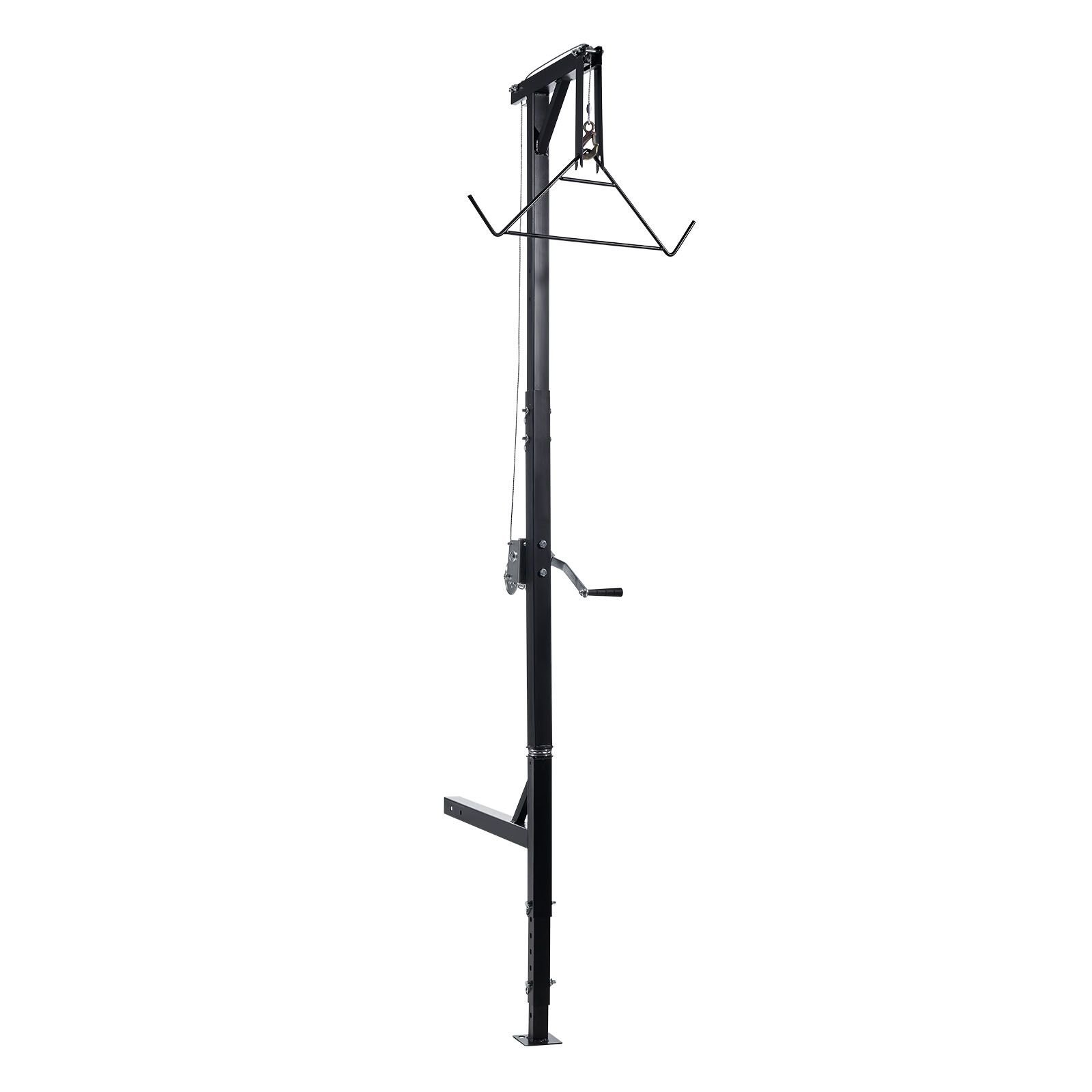 Truck Hitch Game Hoist, 400 lbs Load Capacity, Hunting Deer Hoist with 2-inch Receiver, 360-Degree Swivel Shaft & Adjustable Height