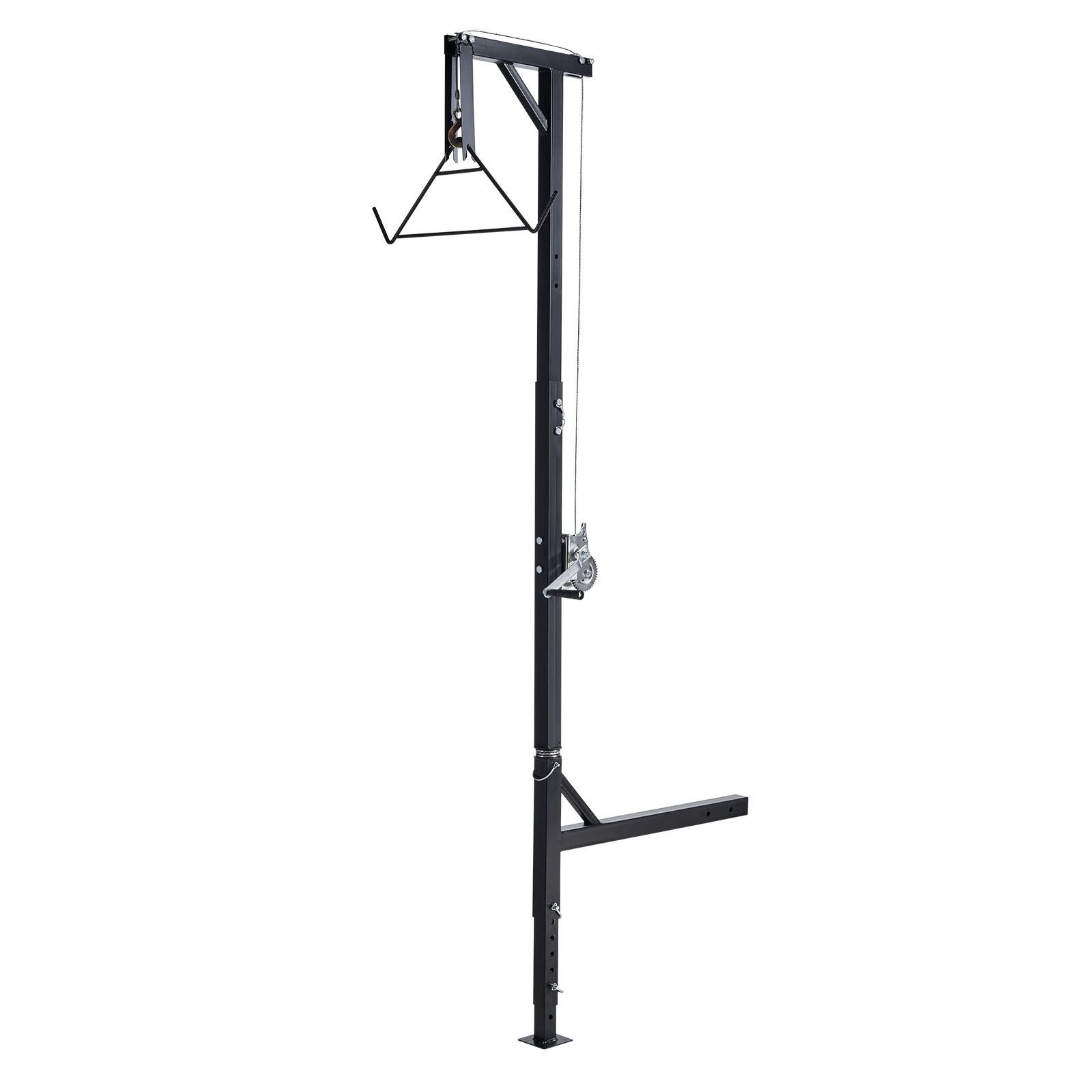Truck Hitch Game Hoist, 500 lbs Load Capacity, Hunting Deer Hoist with 2-inch Receiver, 360-Degree Swivel Shaft & Adjustable Height