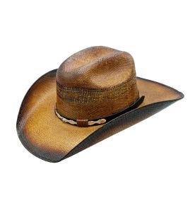 Larry Straw Stiff 4 Inch Brim Banded Cowboy Drifter Hat