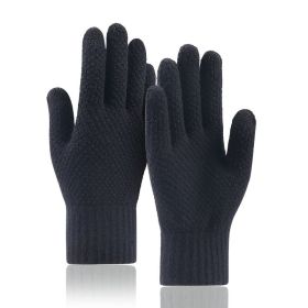 Men Winter Gloves Imitation cashmere Two Layer Causal Adult Gloves Male Mitten Thicken Wool Cashmere Autumn (Color: Black, Gloves Size: One Size)