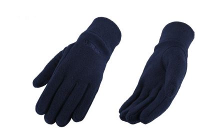 Men's winter gloves couples women outdoor fleece warm cold winter gloves motorcycle riding gloves (Color: NAVY, size: S)