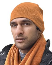 Bayside 3835 8" Thermal Beanie (Color: CARAMEL BROWN, size: OS)