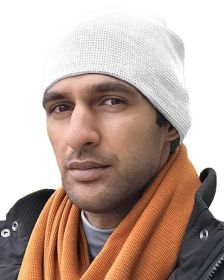 Bayside 3835 8" Thermal Beanie (Color: White, size: OS)
